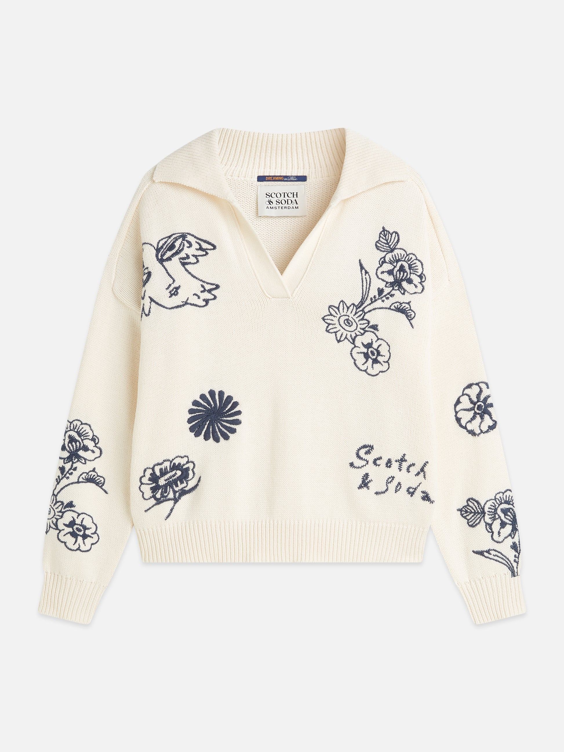 Misty Rose קרדיגן לנשים Embroidered Oversized SCOTCH & SODA