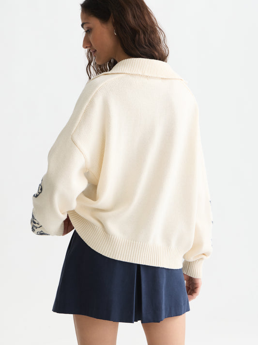 White Smoke קרדיגן לנשים Embroidered Oversized SCOTCH & SODA
