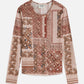 White Smoke טי שירט ארוכה לנשים Printed Mesh SCOTCH & SODA