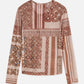 White Smoke טי שירט ארוכה לנשים Printed Mesh SCOTCH & SODA