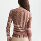 Lavender טי שירט ארוכה לנשים Printed Mesh SCOTCH & SODA