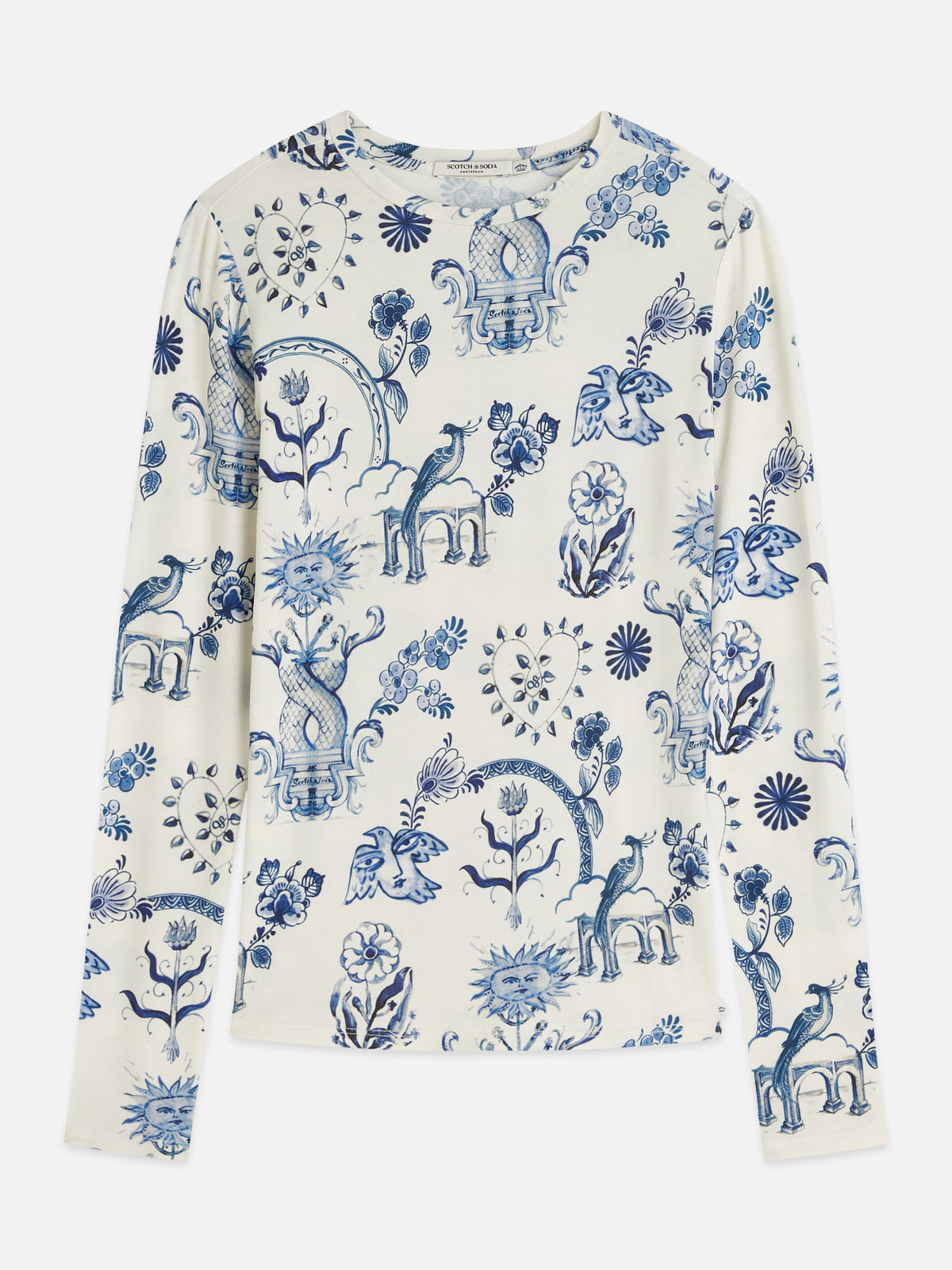 Lavender טי שירט ארוכה לנשים Printed SCOTCH & SODA