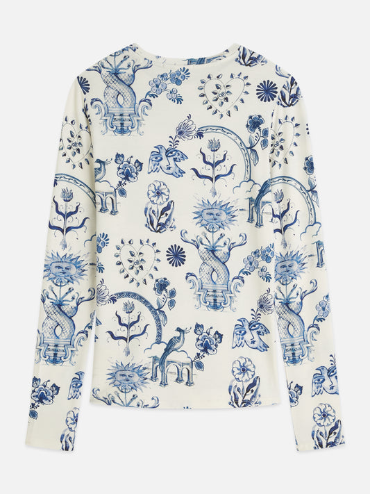 Lavender טי שירט ארוכה לנשים Printed SCOTCH & SODA
