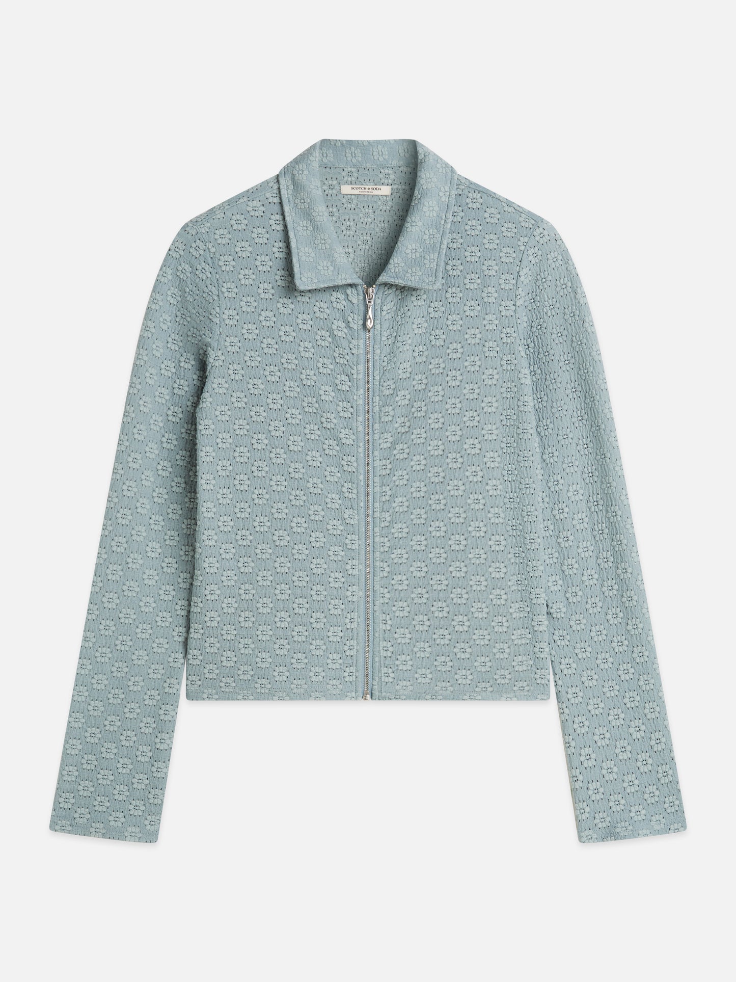 Dark Gray חולצה מכופתרת ארוכה לנשים Open Structure Zipped SCOTCH & SODA