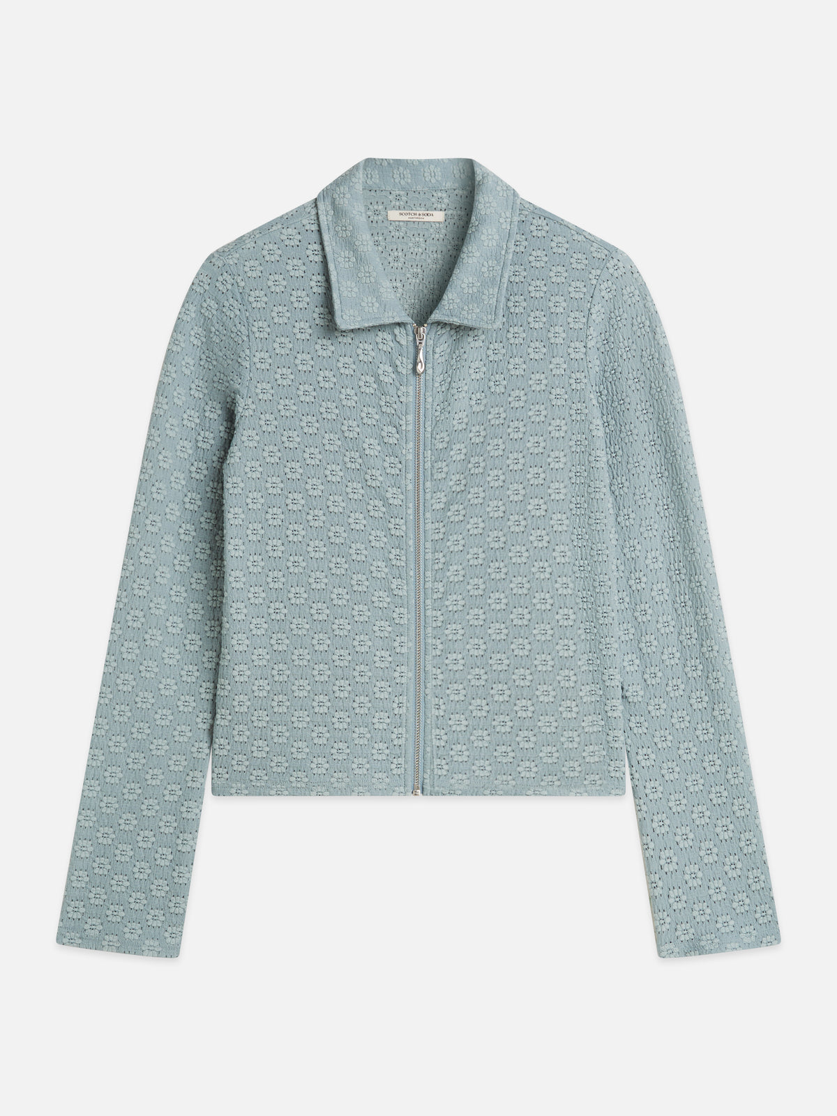Dark Gray חולצה מכופתרת ארוכה לנשים Open Structure Zipped SCOTCH & SODA