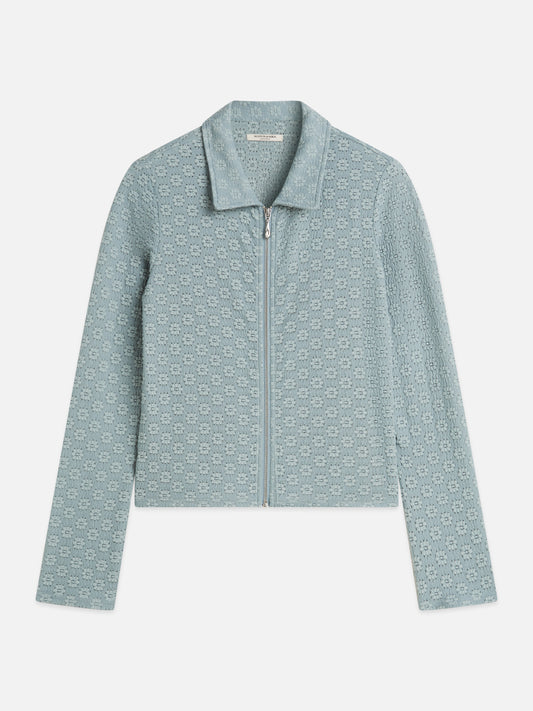 Dark Gray חולצה מכופתרת ארוכה לנשים Open Structure Zipped SCOTCH & SODA