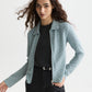 Lavender חולצה מכופתרת ארוכה לנשים Open Structure Zipped SCOTCH & SODA