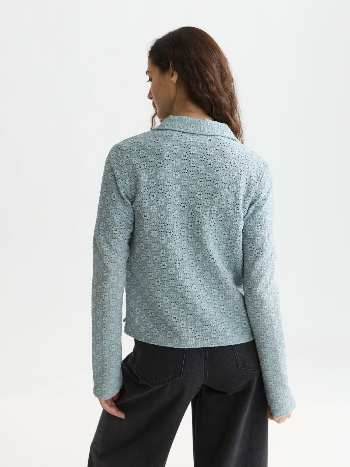 Black חולצה מכופתרת ארוכה לנשים Open Structure Zipped SCOTCH & SODA