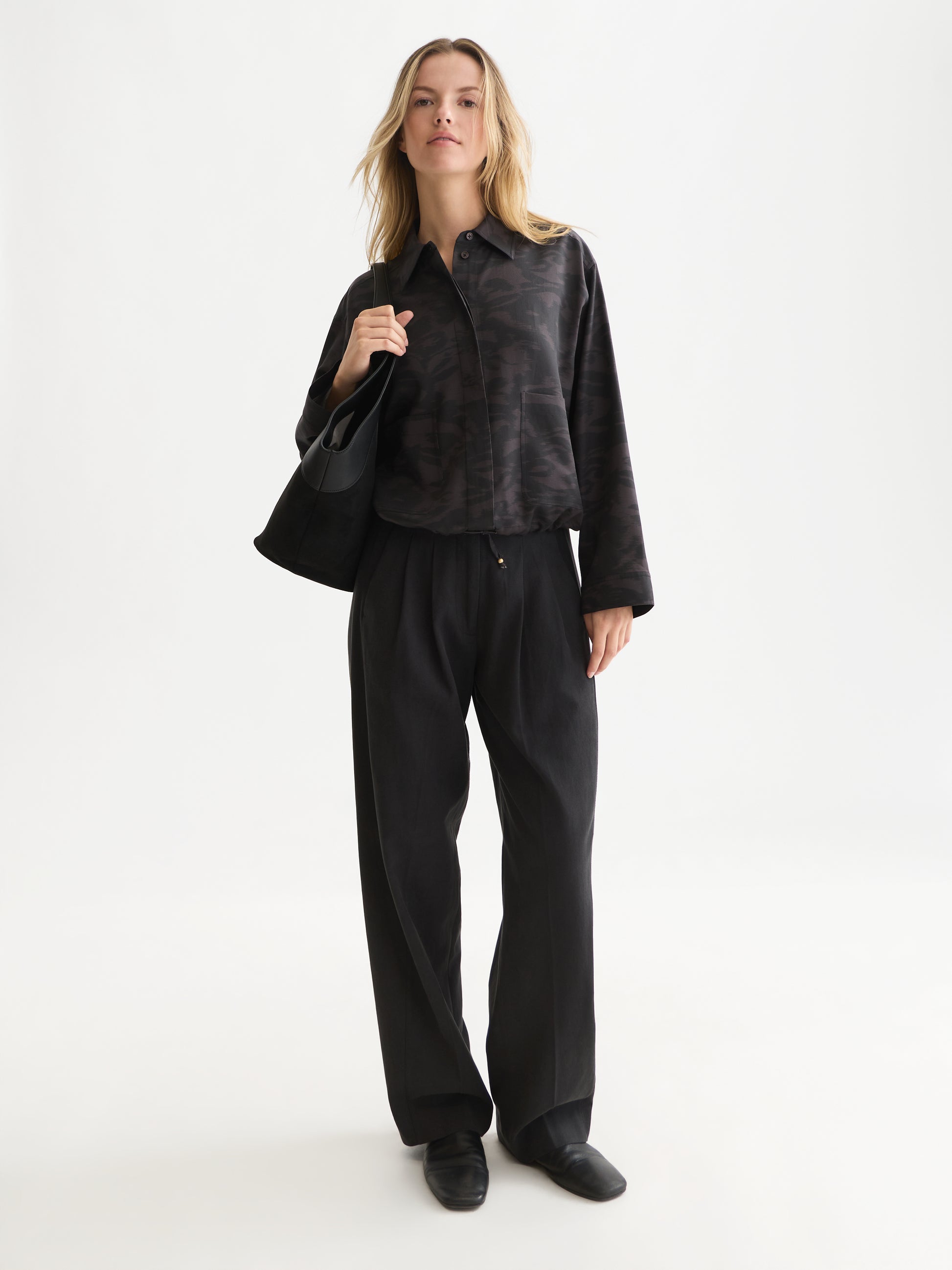 White Smoke חולצה מכופתרת ארוכה לנשים Printed Utility SCOTCH & SODA