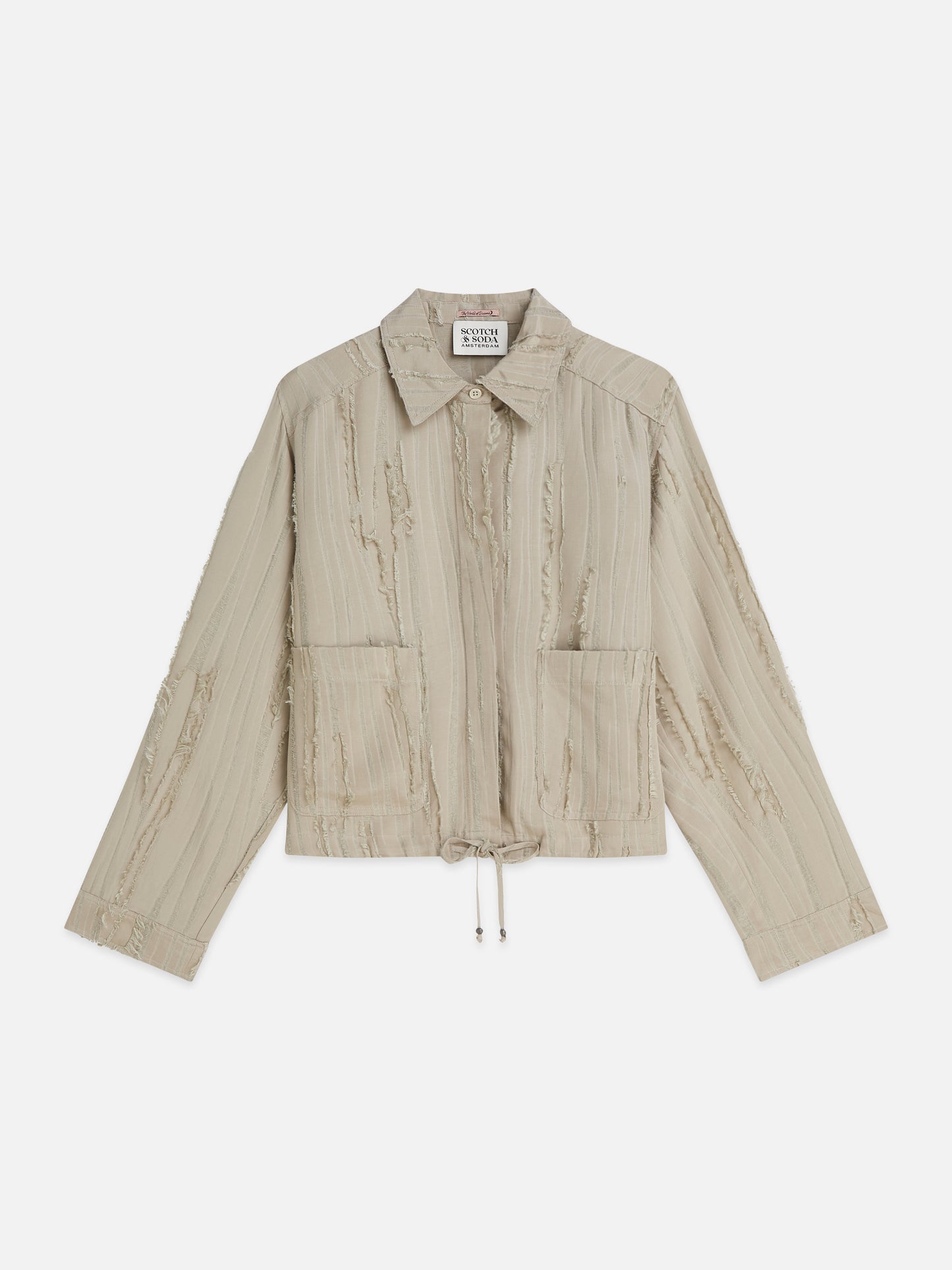 White Smoke חולצה מכופתרת ארוכה לנשים Fil Coupé Utility SCOTCH & SODA