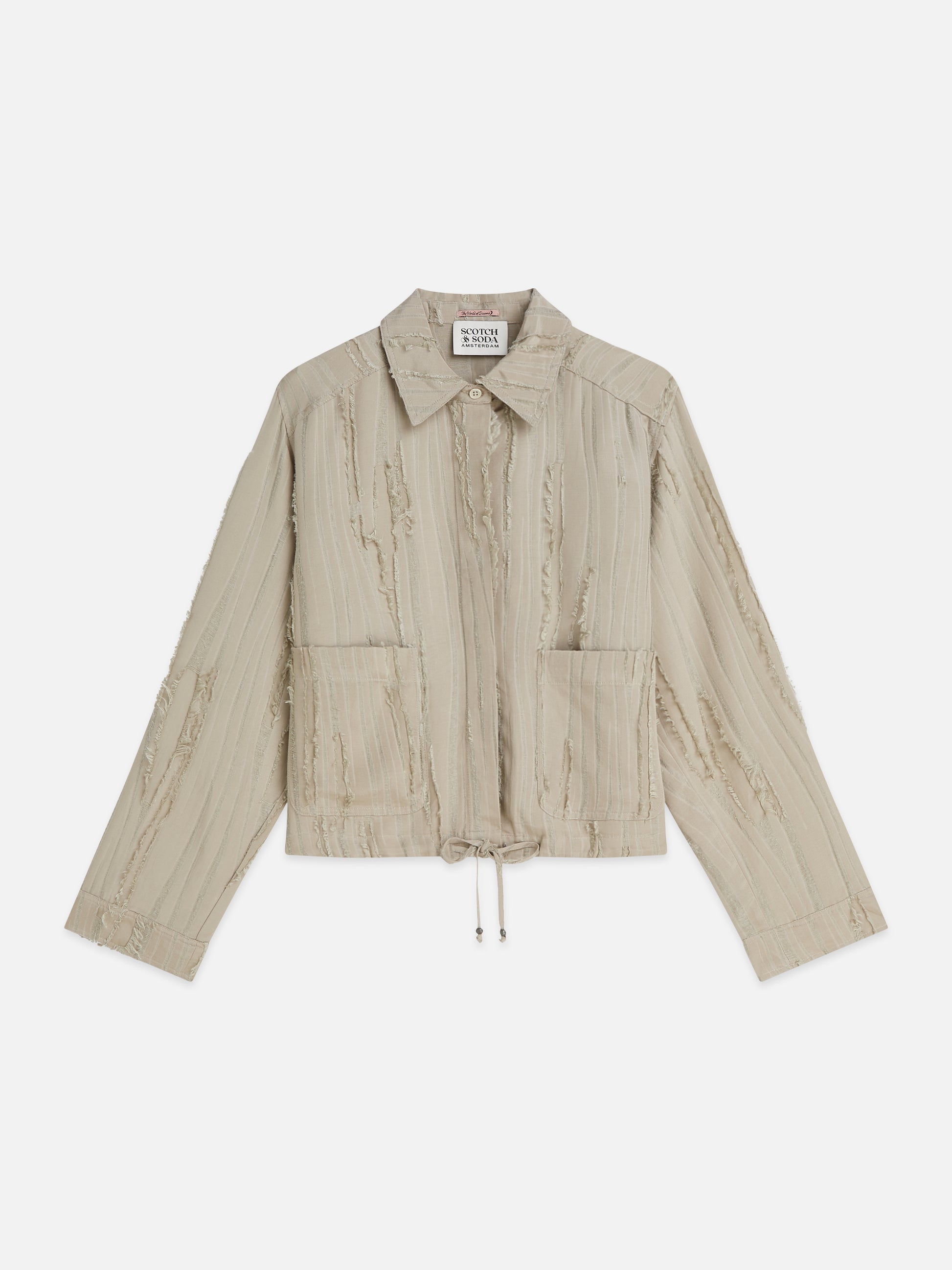 White Smoke חולצה מכופתרת ארוכה לנשים Fil Coupé Utility SCOTCH & SODA
