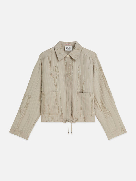 White Smoke חולצה מכופתרת ארוכה לנשים Fil Coupé Utility SCOTCH & SODA