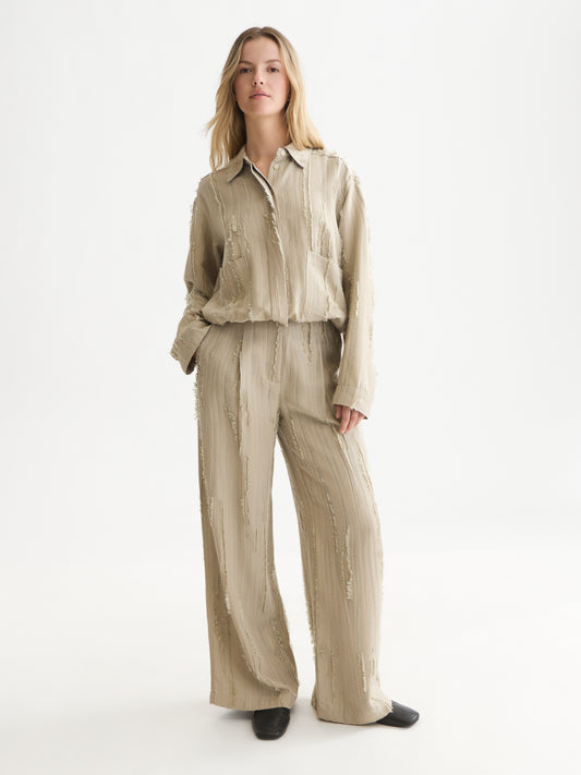 White Smoke חולצה מכופתרת ארוכה לנשים Fil Coupé Utility SCOTCH & SODA
