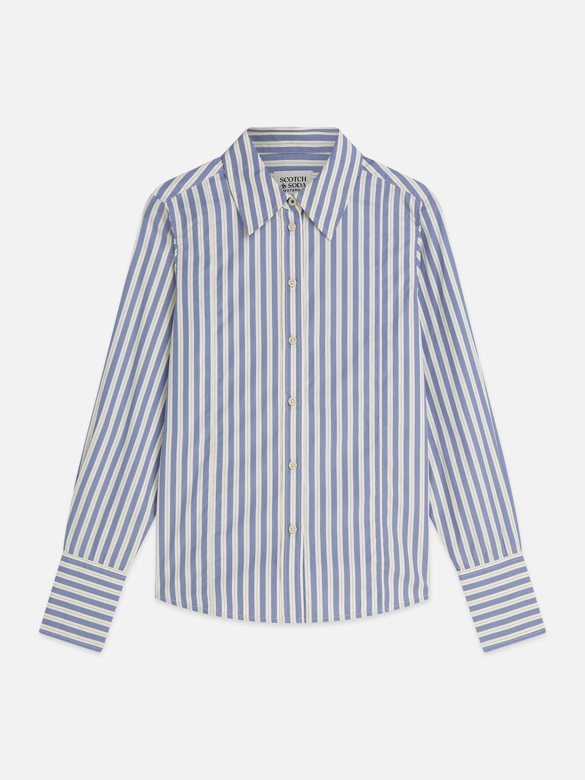 Gray חולצה מכופתרת ארוכה לנשים Striped Tailored SCOTCH & SODA