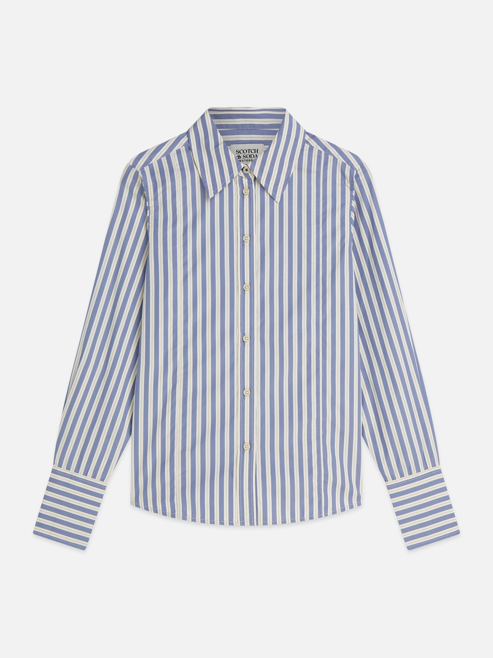 Gray חולצה מכופתרת ארוכה לנשים Striped Tailored SCOTCH & SODA