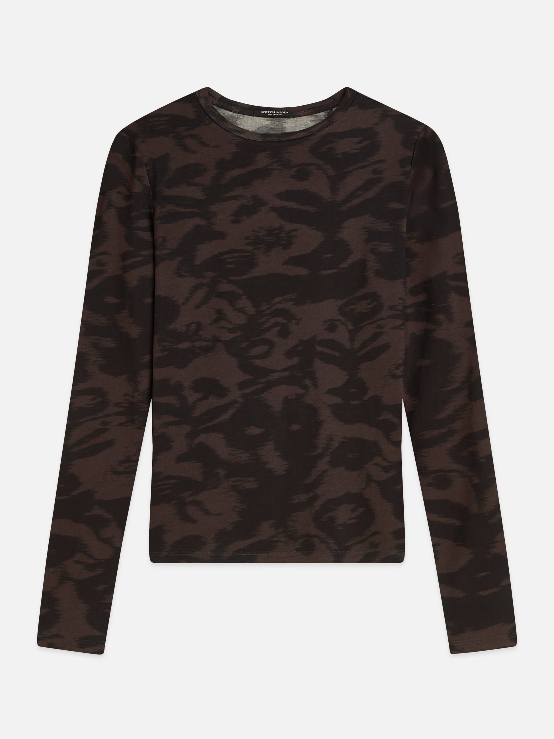 Black טי שירט ארוכה לנשים All Over Printed SCOTCH & SODA