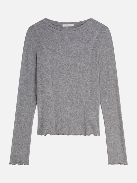 Light Slate Gray חולצה ארוכה לנשים Wool-Blend SCOTCH & SODA