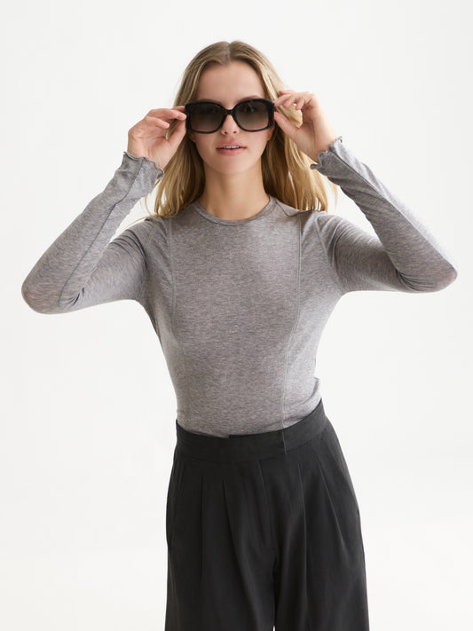 White Smoke חולצה ארוכה לנשים Wool-Blend SCOTCH & SODA