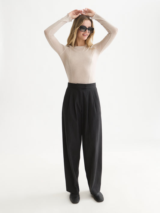 White Smoke חולצה ארוכה לנשים Wool-Blend SCOTCH & SODA