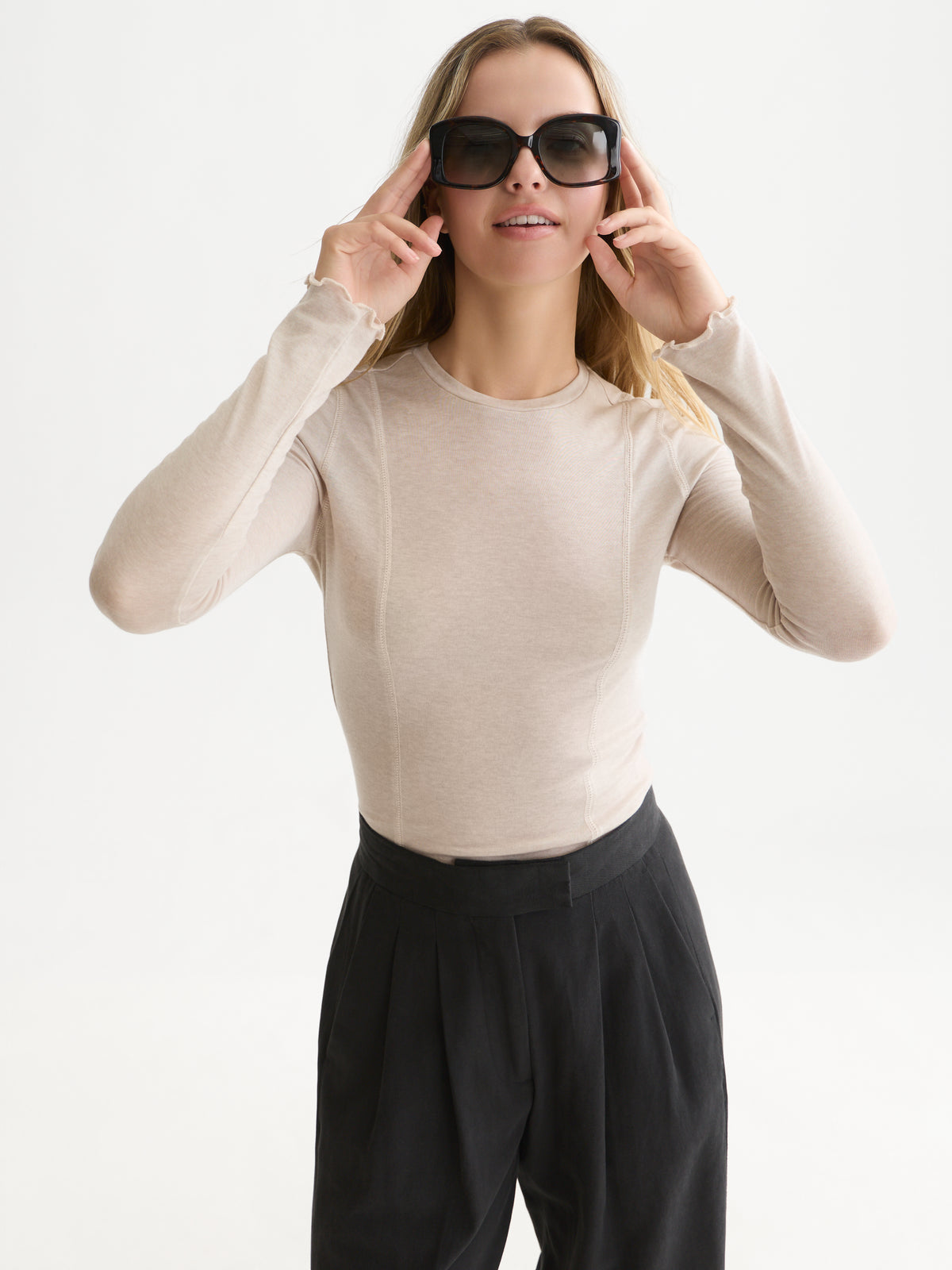 White Smoke חולצה ארוכה לנשים Wool-Blend SCOTCH & SODA