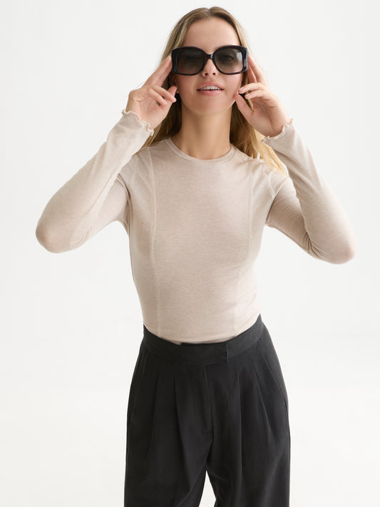 White Smoke חולצה ארוכה לנשים Wool-Blend SCOTCH & SODA