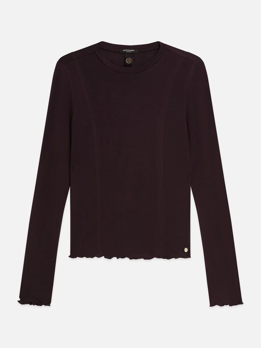 Black חולצה ארוכה לנשים Wool-Blend SCOTCH & SODA
