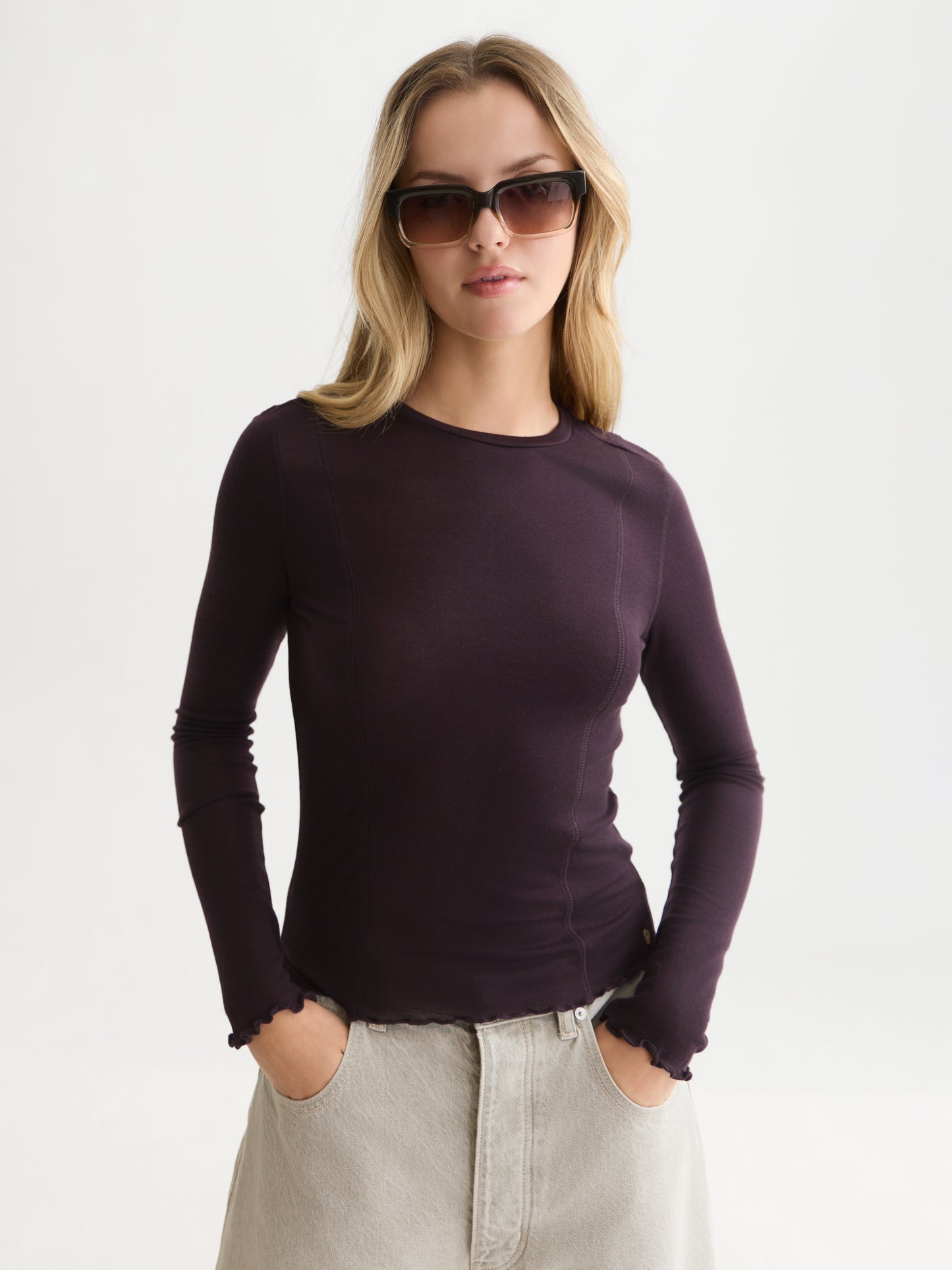 Lavender חולצה ארוכה לנשים Wool-Blend SCOTCH & SODA