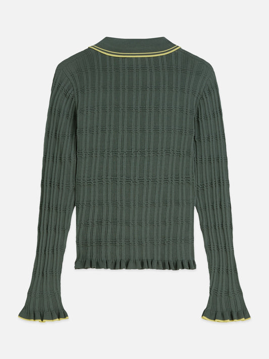 Dark Slate Gray חולצה ארוכה לנשים Ripple Stitch SCOTCH & SODA