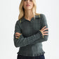 White Smoke חולצה ארוכה לנשים Ripple Stitch SCOTCH & SODA