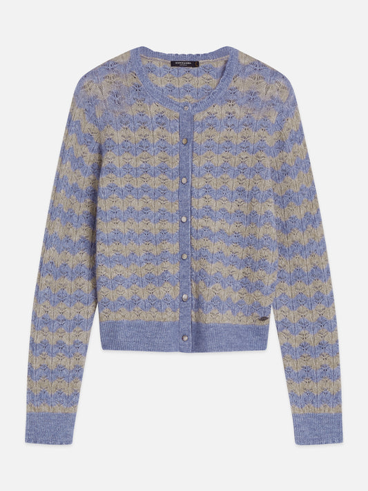 Light Slate Gray קרדיגן לנשים Pointelle Stitch SCOTCH & SODA
