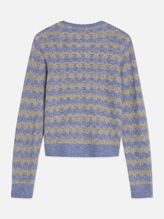 Light Slate Gray קרדיגן לנשים Pointelle Stitch SCOTCH & SODA