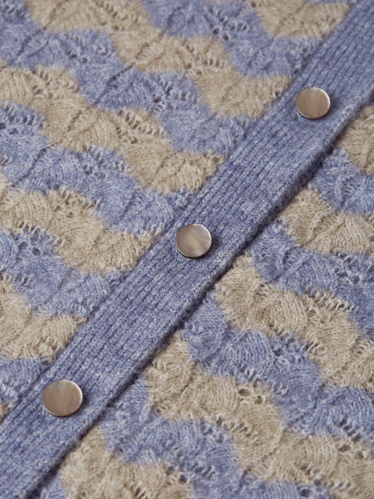 Light Slate Gray קרדיגן לנשים Pointelle Stitch SCOTCH & SODA