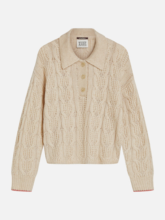 Gray סוודר לנשים Cable Stitch SCOTCH & SODA