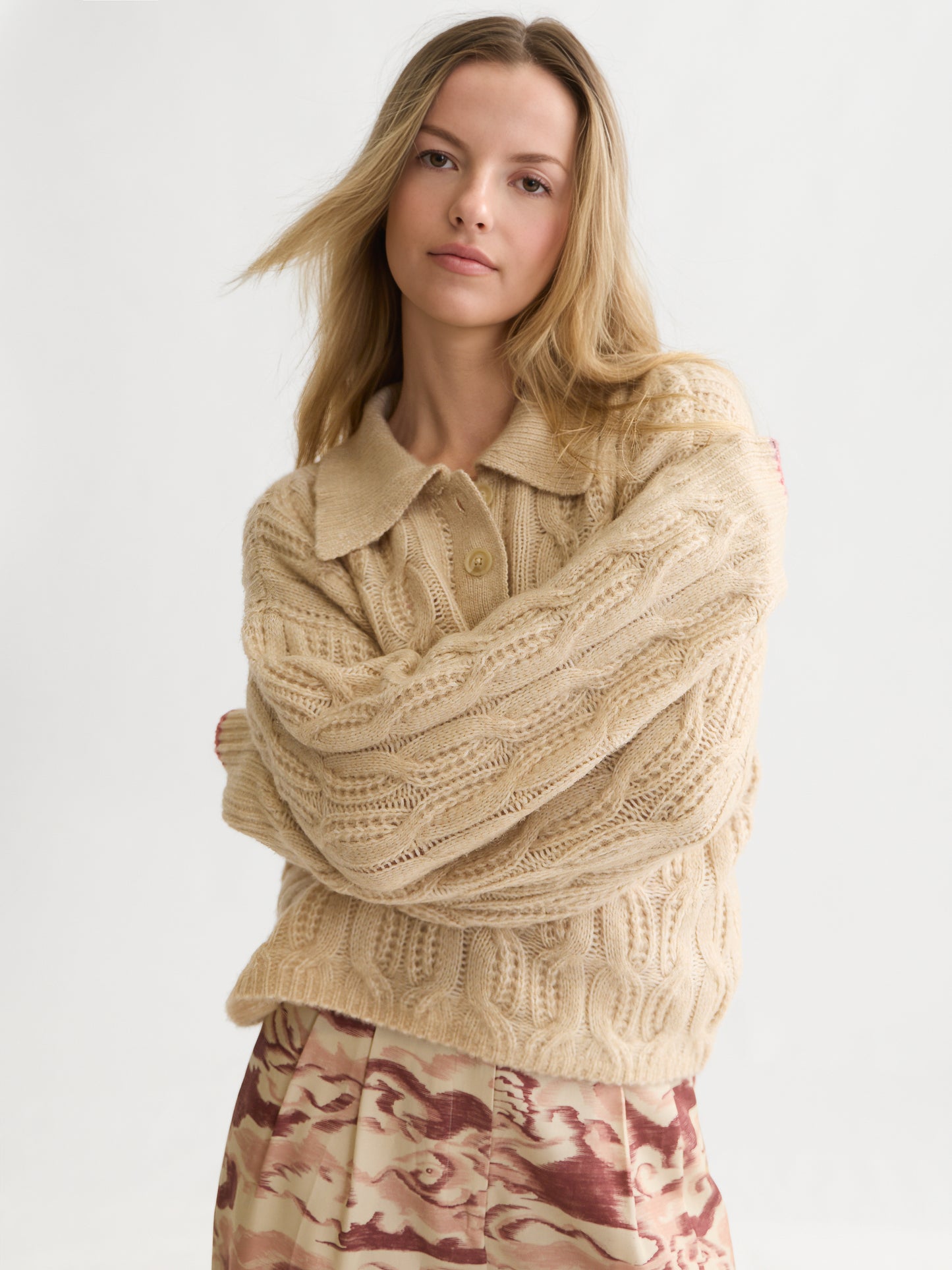 Lavender סוודר לנשים Cable Stitch SCOTCH & SODA