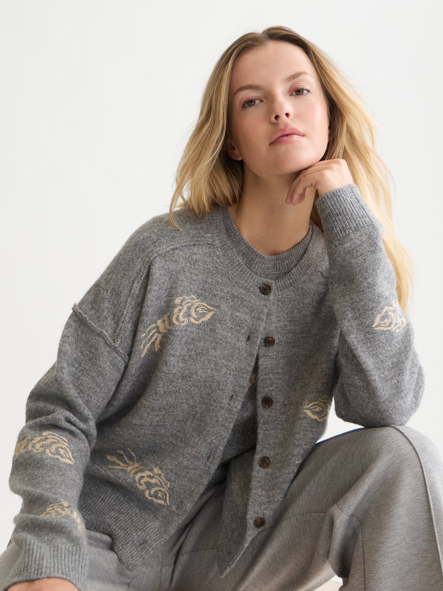 Lavender קרדיגן לנשים Embroidered SCOTCH & SODA