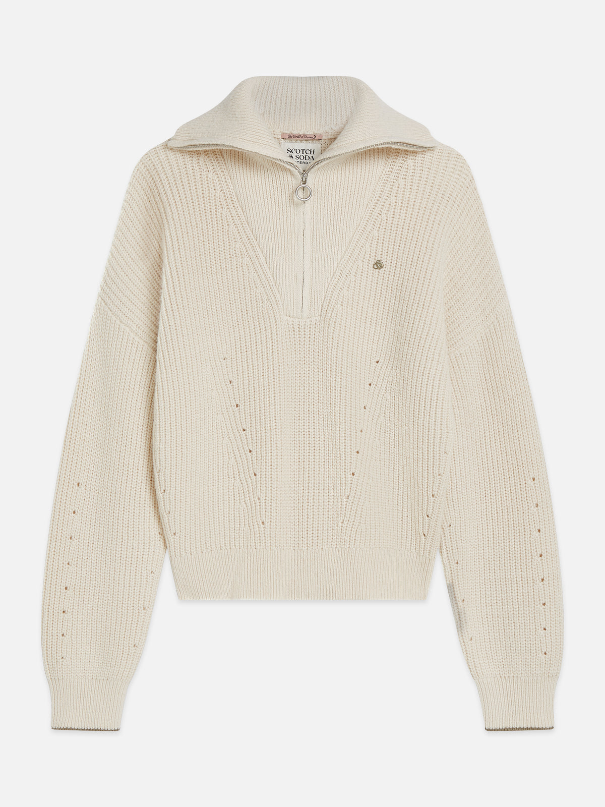Light Gray סוודר לנשים Half-Zip SCOTCH & SODA