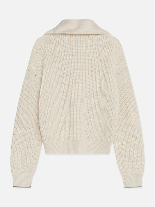 Light Gray סוודר לנשים Half-Zip SCOTCH & SODA