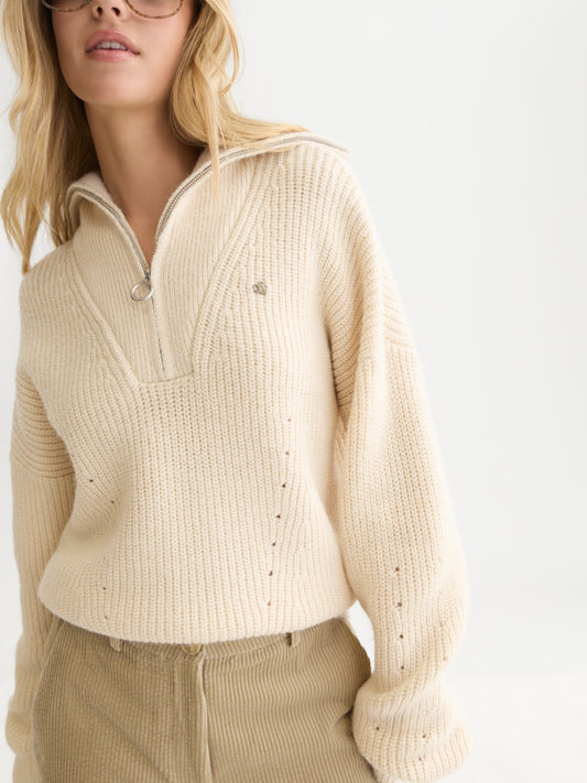 Lavender סוודר לנשים Half-Zip SCOTCH & SODA