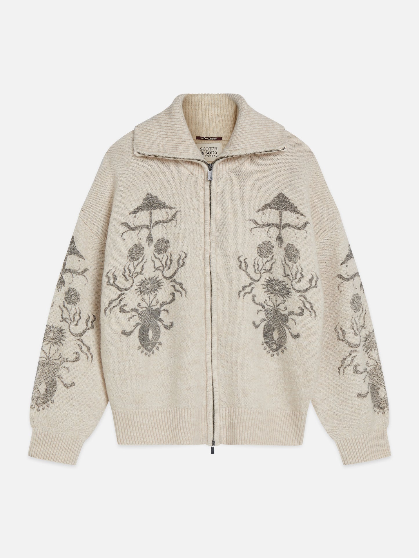 Gray קרדיגן לנשים Printed Zip-Through SCOTCH & SODA