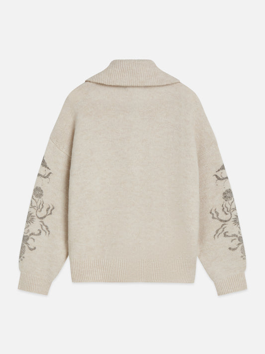 Gray קרדיגן לנשים Printed Zip-Through SCOTCH & SODA