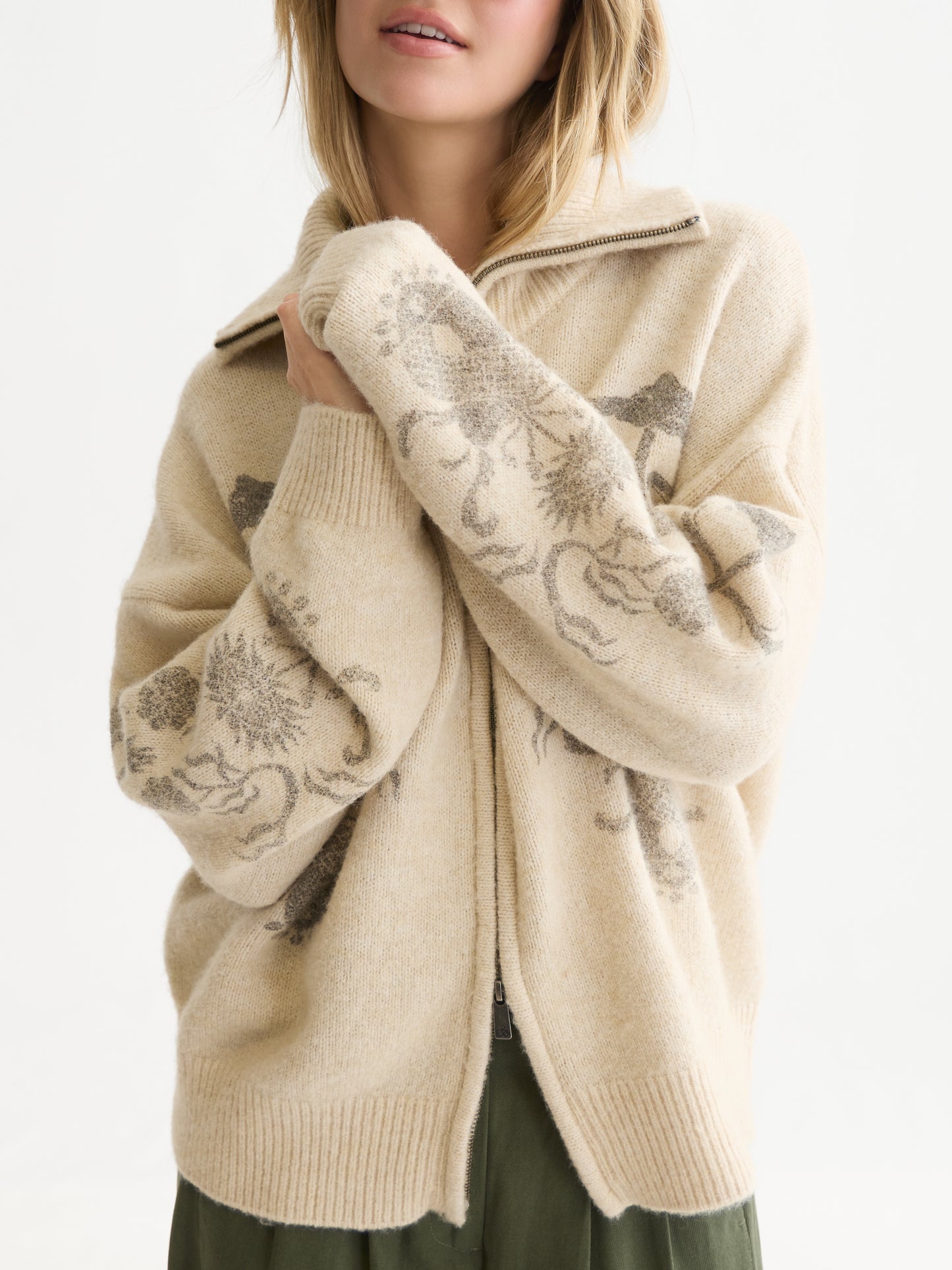 White Smoke קרדיגן לנשים Printed Zip-Through SCOTCH & SODA