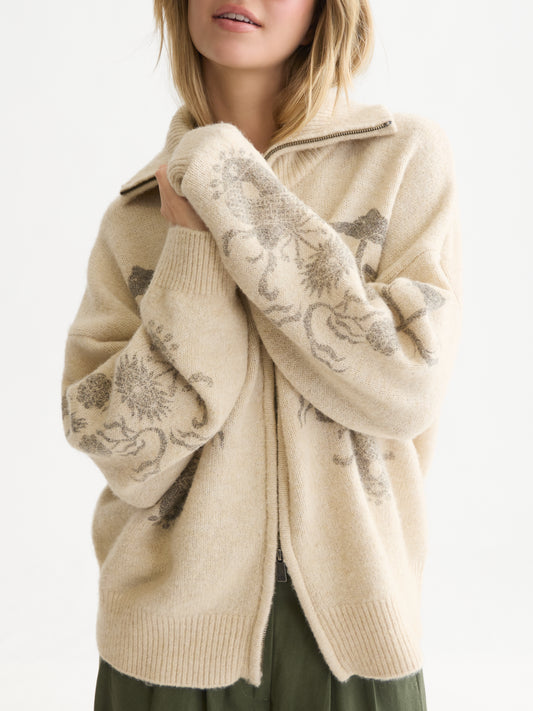 White Smoke קרדיגן לנשים Printed Zip-Through SCOTCH & SODA