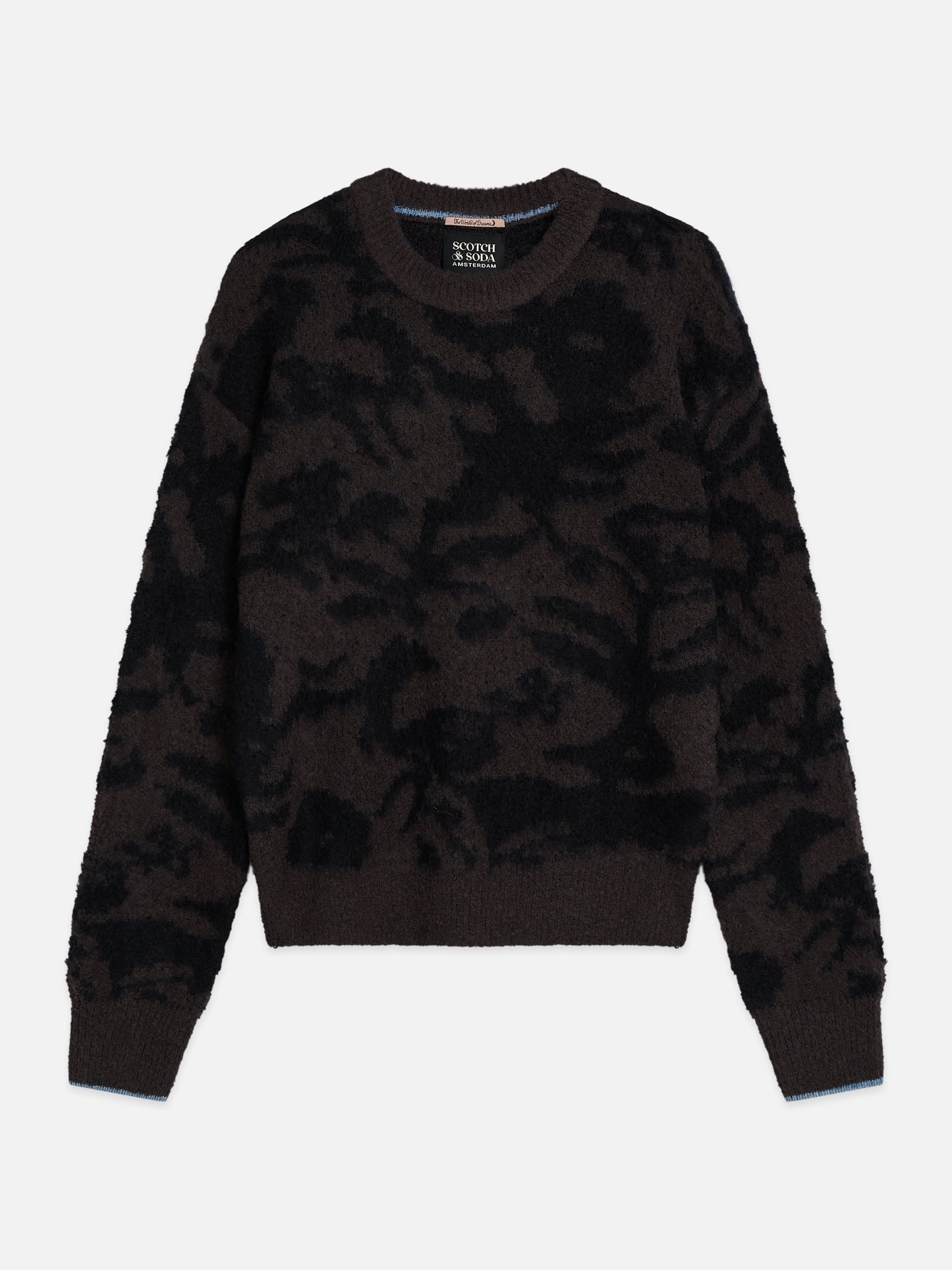 Black סוודר לנשים Fuzzy Jacquard SCOTCH & SODA