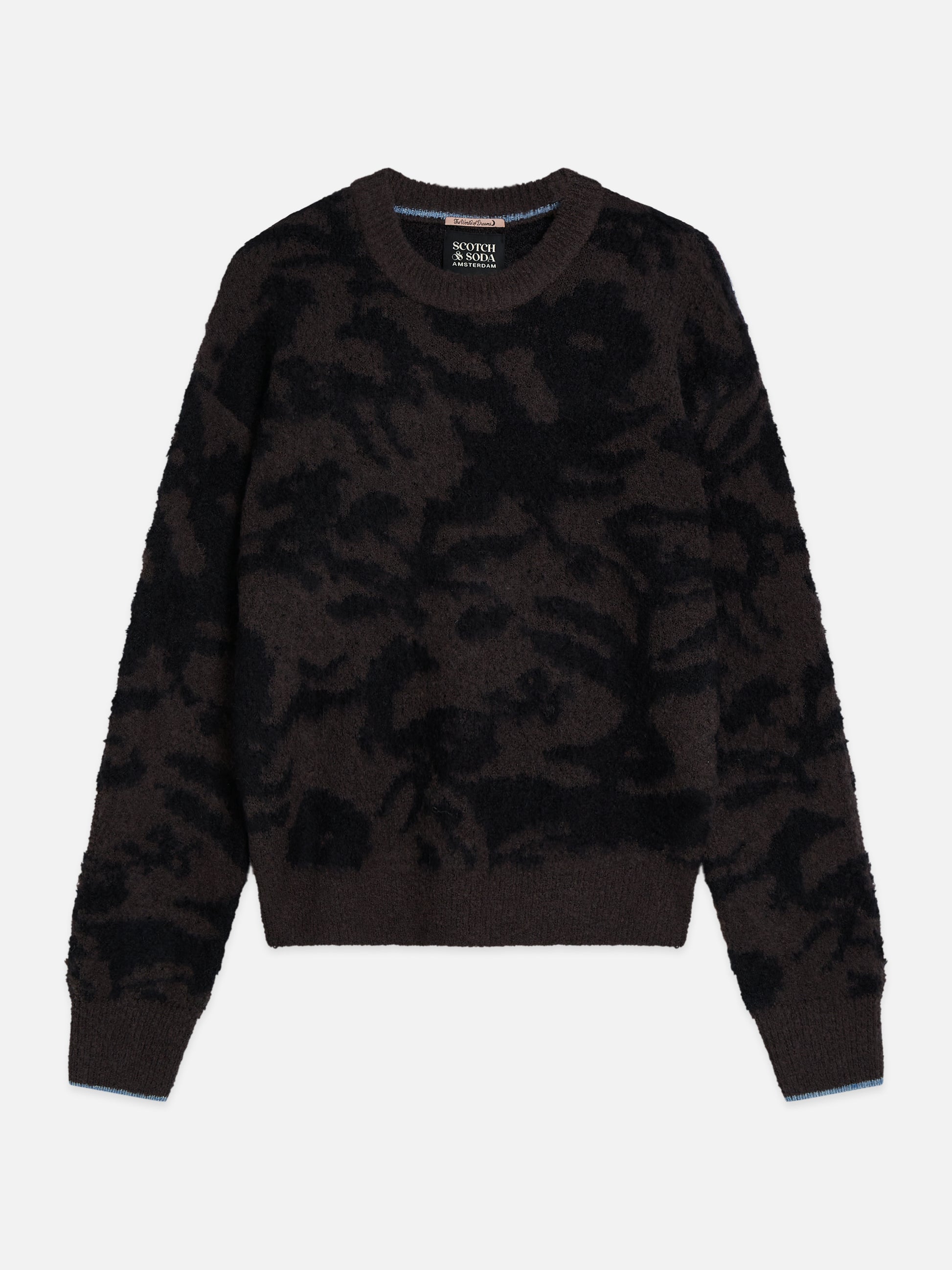 Black סוודר לנשים Fuzzy Jacquard SCOTCH & SODA