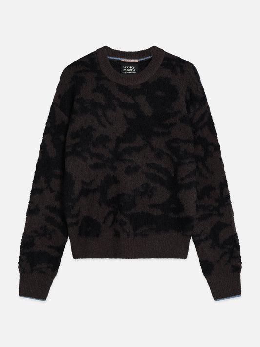 Black סוודר לנשים Fuzzy Jacquard SCOTCH & SODA
