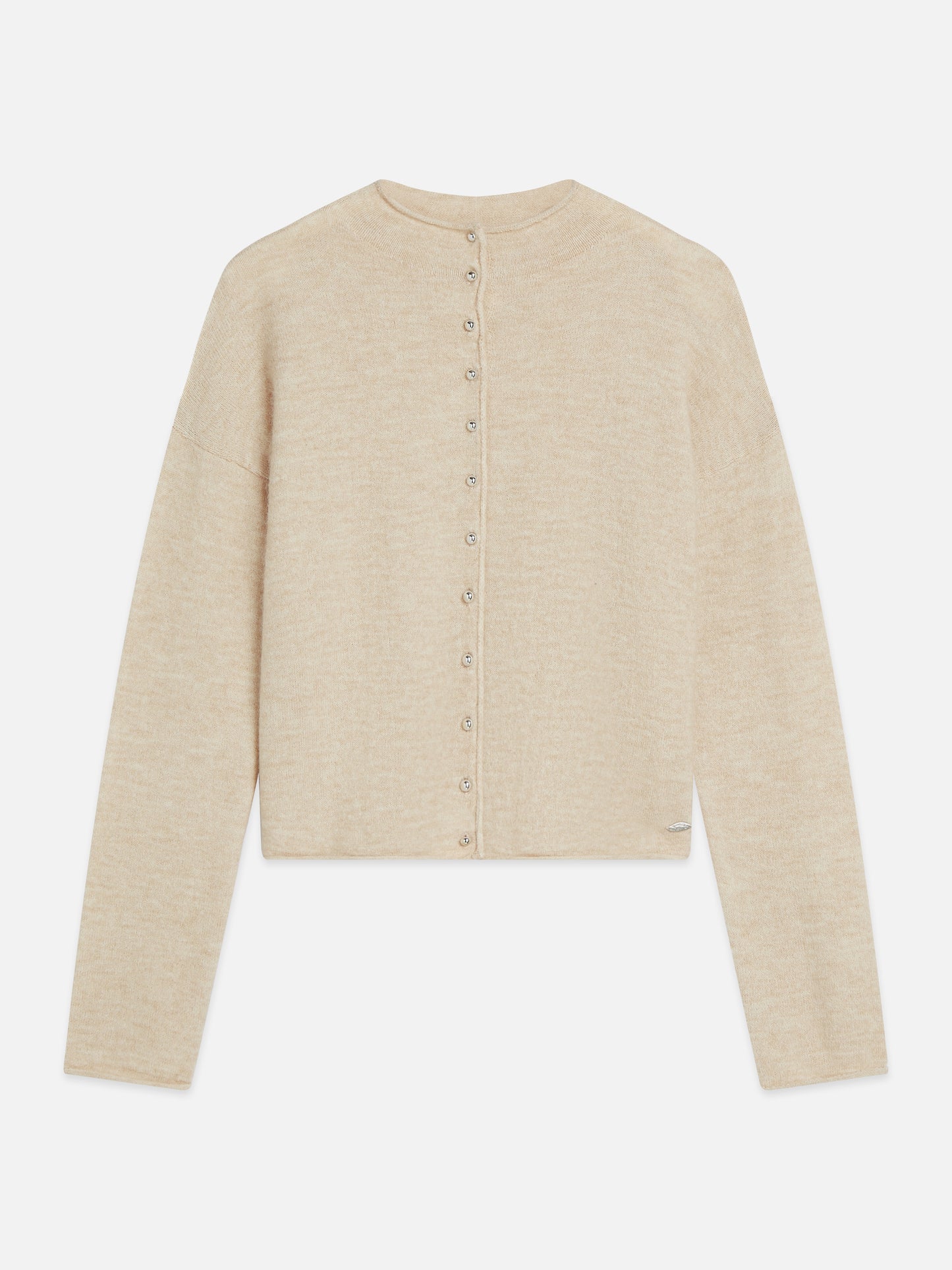 Gray קרדיגן לנשים Fuzzy Funnel-Neck SCOTCH & SODA