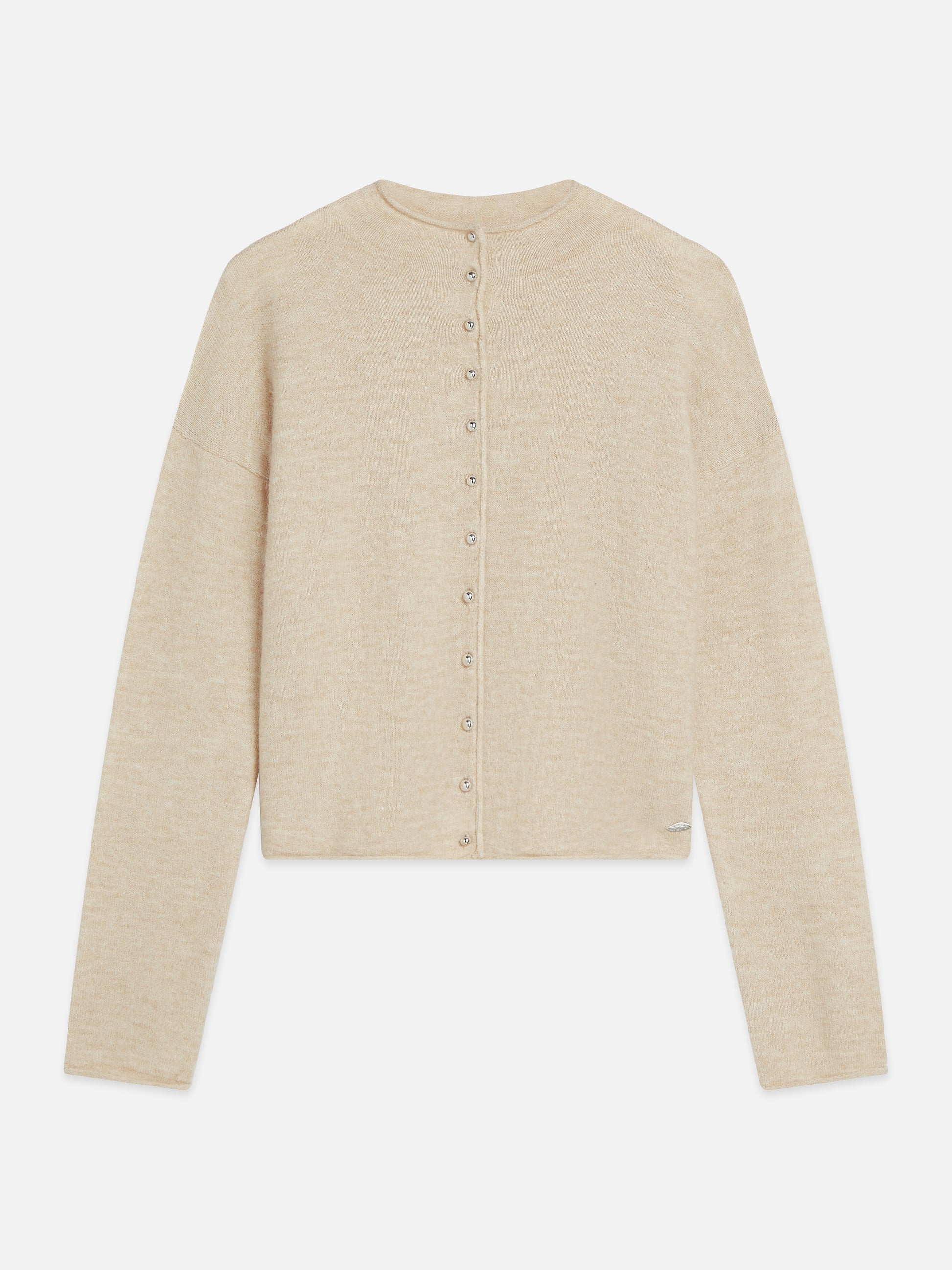 Gray קרדיגן לנשים Fuzzy Funnel-Neck SCOTCH & SODA