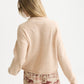 Seashell קרדיגן לנשים Fuzzy Funnel-Neck SCOTCH & SODA