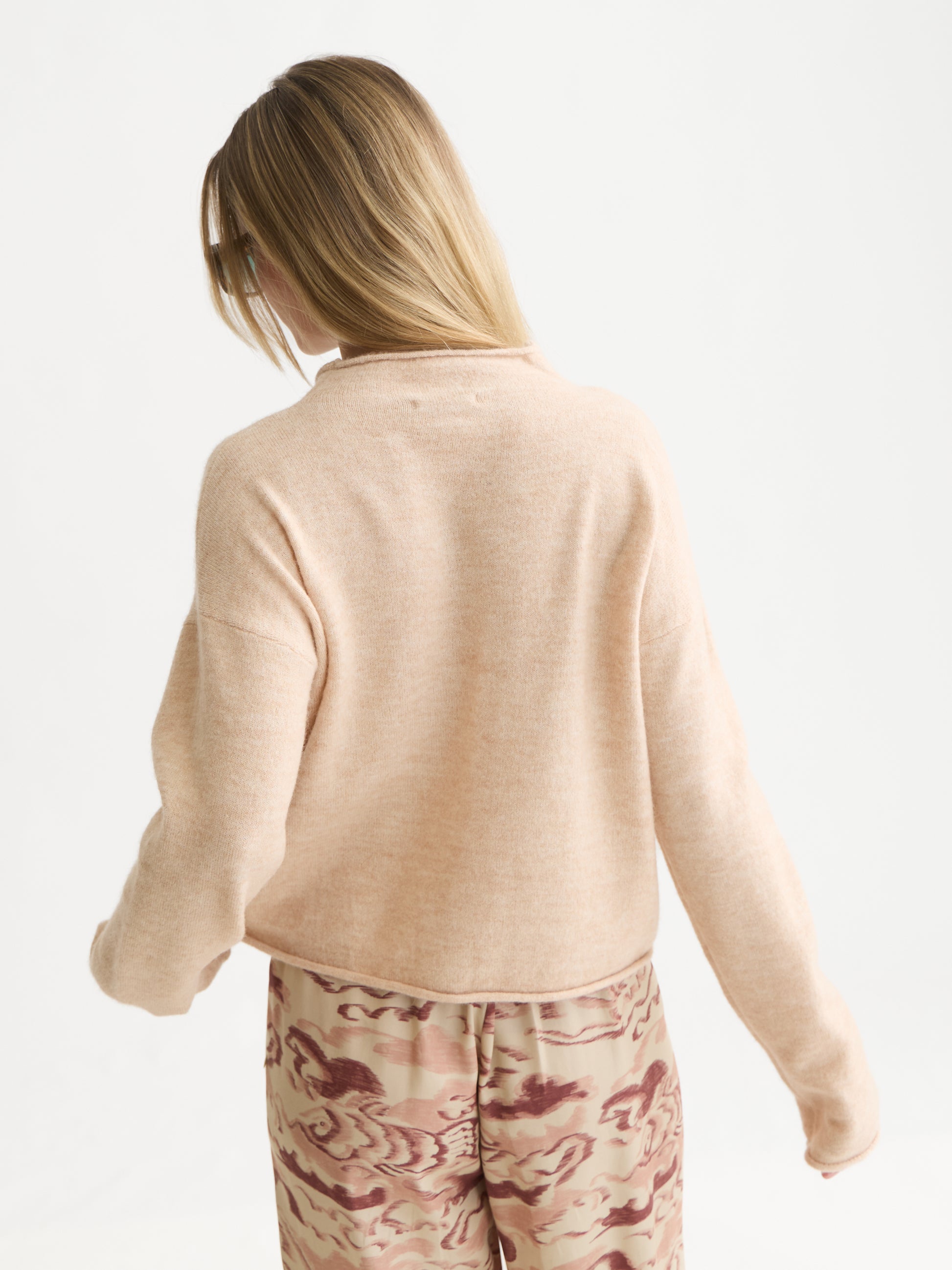Seashell קרדיגן לנשים Fuzzy Funnel-Neck SCOTCH & SODA