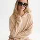 Lavender קרדיגן לנשים Fuzzy Funnel-Neck SCOTCH & SODA